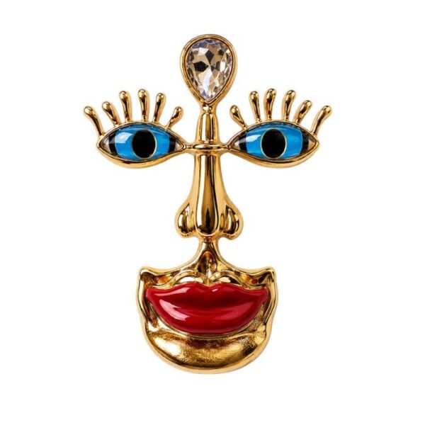 Abstract Face Statement Brooch