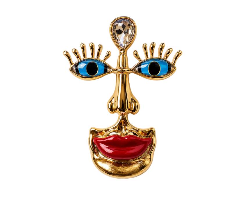 10 Abstract Face Statement Brooch - Image 1