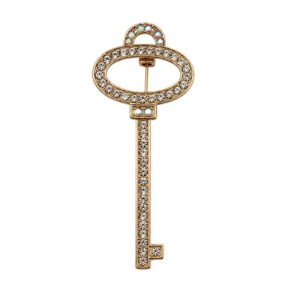 Crystal Key Brooch