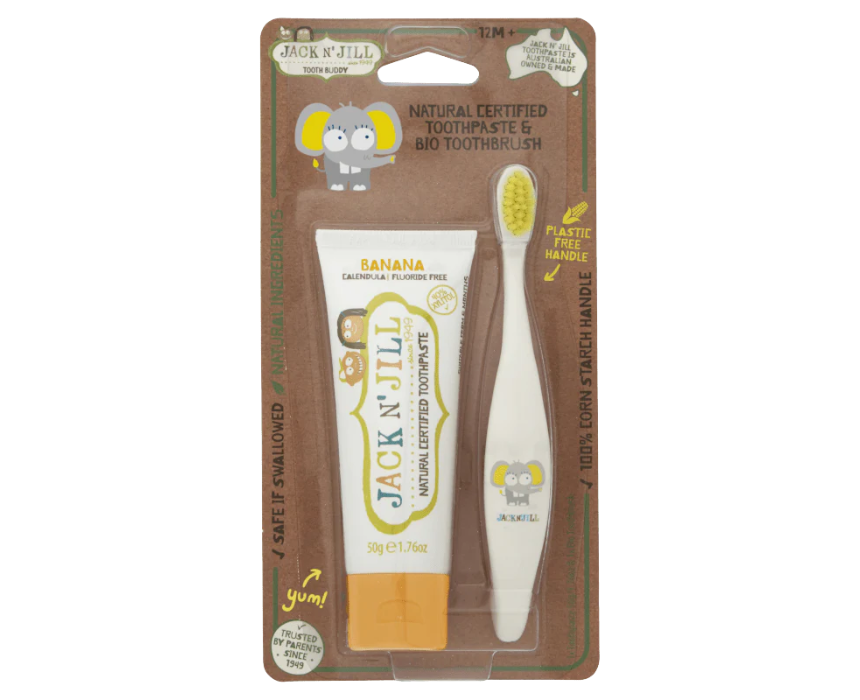 10 Jack NJill Natural Toothpaste And Bio Toothbrush Banana - Image 1
