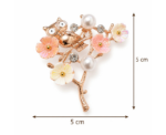 Pearl Owl Blossom Brooch - Image 