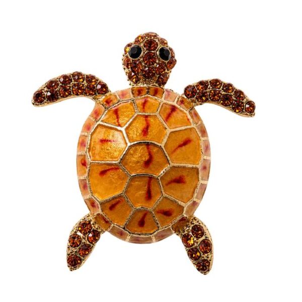 Amber Turtle Brooch