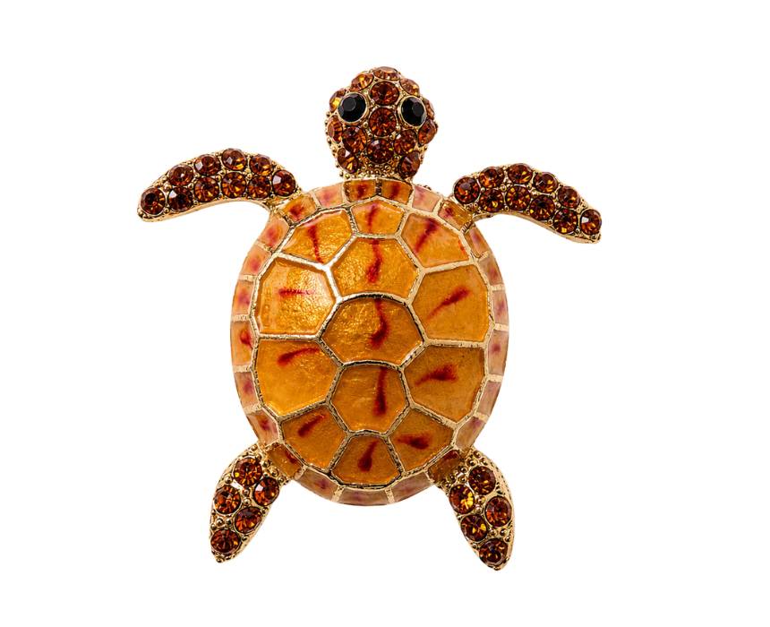 13 Amber Turtle Brooch - Image 1