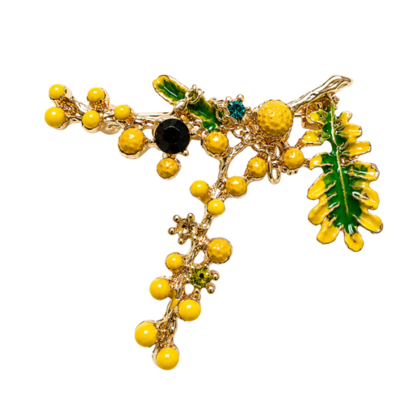Yellow Berry Branch Brooch