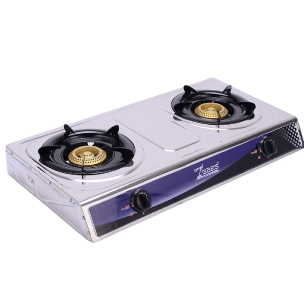 Besse Electric Gas Stove Double Burner Stainless Steel