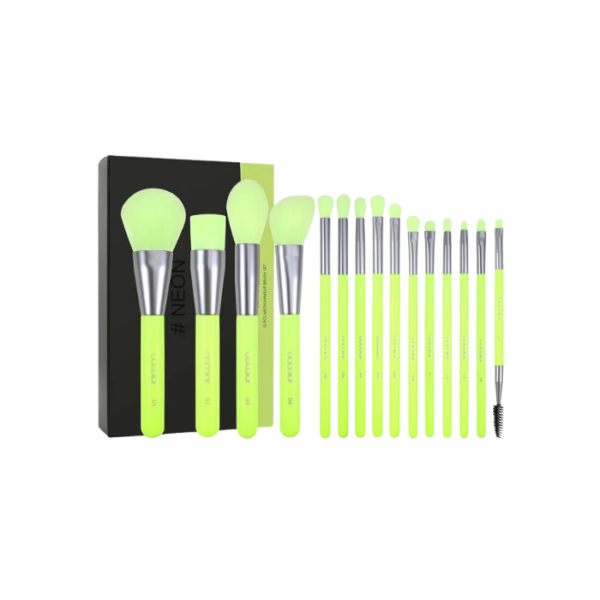 Docolor Neon Green Makeup Brush Set