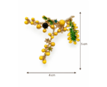 Yellow Berry Branch Brooch - Image 