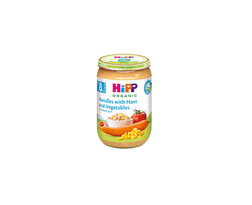 177 Baby Food Noodles with Ham & Vegetables 8M+ Hipp - Image 1