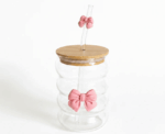 Bow Glass Straw Cup - Image 