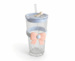 Bow Glass Straw Cup - Image 