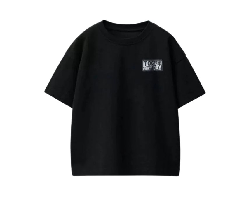 2 Boys Black Cotton T Shirt - Image 1