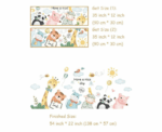 Kids Animal Wall Decal Pastel Quote - Image 