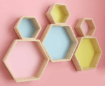 Hexagon Wall Shelves Set - Image 