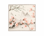 Women Magnolia Floral Scarf - Image 