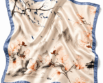 Women Magnolia Floral Scarf - Image 