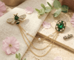 Women Bee Chatelaine Brooch - Image 