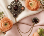 Women Vintage Chatelaine Brooch - Image 