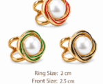 Women Pearl Scarf Ring - Image 