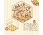 Hamburger Restaurant DIY PET Sticker Set Small - Image 