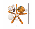 Pearl Starfish Shell Brooch - Image 