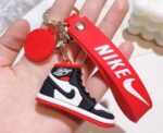 Red And Black Nike Air Jordan 3D PVC Keychain - Image 