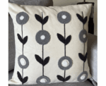 Monochrome Bloom Cushion Cover - Image 