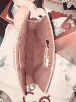 Brown and Pinkish Beige Checkerboard Canva Shoulder/ Handbag - Image 