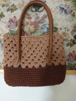 Casual Brown and Pinkish Beige Color Handbag - Image 