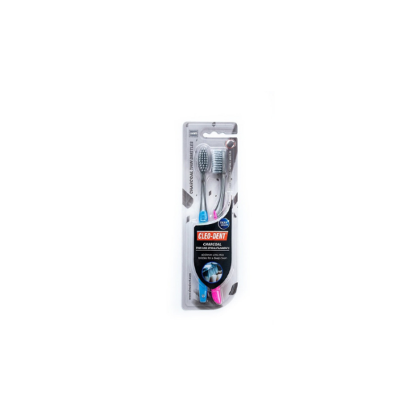 Toothbrush Charcoal Thin Bristles Duo Cleo Dent