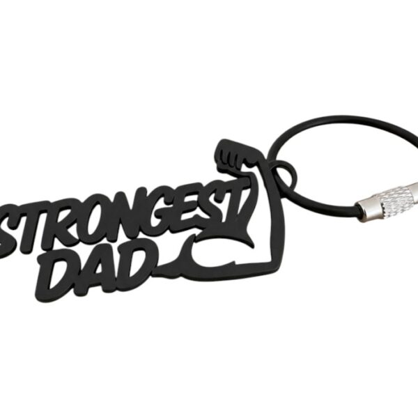 Strongest Dad Keychain