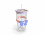 Bow Glass Straw Cup - Image 