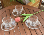 Coffee Cup Set with Saucers - Image 