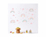 Kids Smiley Rainbows Wall Decal Pastel - Image 