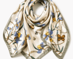 Women Floral Silk Scarf - Image 