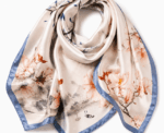 Women Magnolia Floral Scarf - Image 