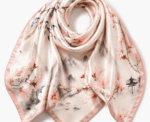 Women Magnolia Print Scarf - Image 