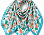 Women Floral Square Scarf - Image 