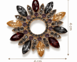 Women Crystal Wreath Brooch - Image 