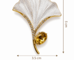 Women Ginkgo Leaf Brooch - Image 