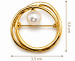 Women Abstract Pearl Brooch - Image 