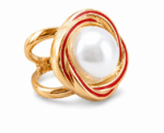 Women Pearl Scarf Ring - Image 