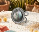Iridescent Round Scarf Ring - Image 