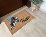 “Hello” Blue shoes Doormat - Image 