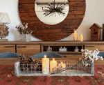 Wooden Metal Decorative Tray - Image 
