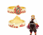 Demon Slayer Rengoku Collectible Ring Adjustable Size - Image 