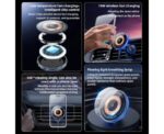 YESIDO Magnet Wireless Quick Charge Car Holder With LED Light - Image 