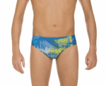 Arena Men Training Swimwear Pacer Brief Deep Sea Soft Green Turquoise - Image 