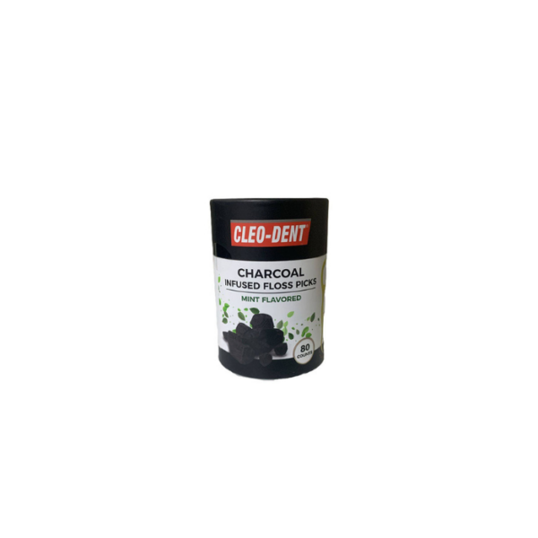 Floss Picks Charcoal Mint Cleo Dent