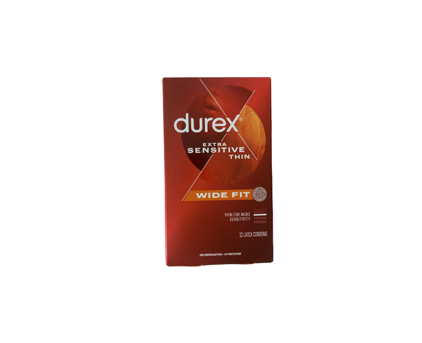 368 Condoms Extra Sensitive Thin Wide Fit 12 Pieces Durex - Image 1