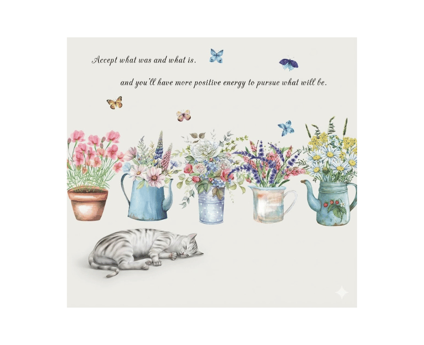 4 Floral Quote Wall Decal - Image 1